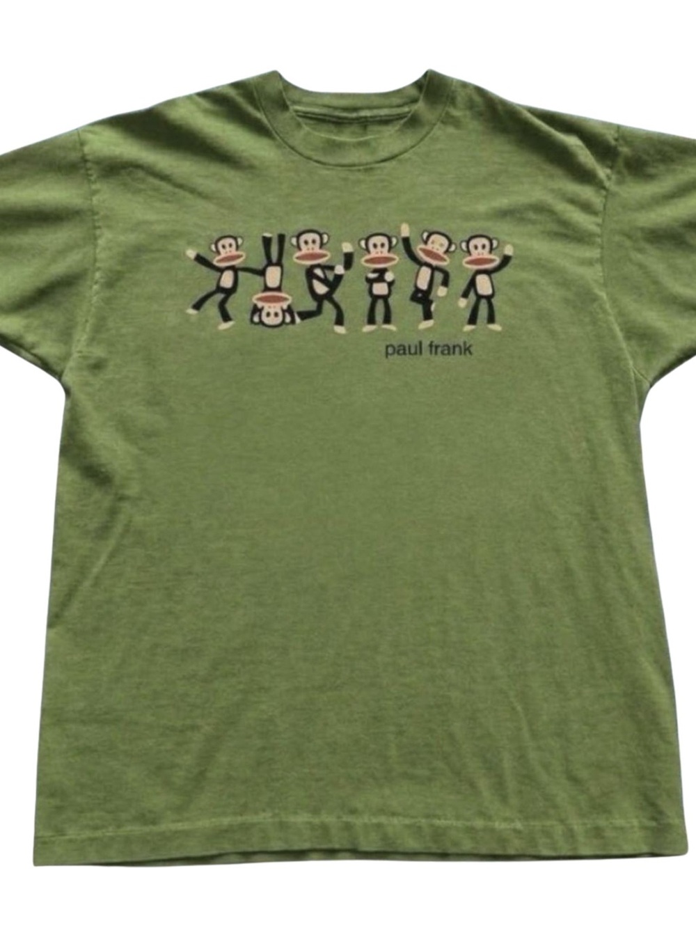 Olive Green Paul Frank Monkey Crew Neck Tee
